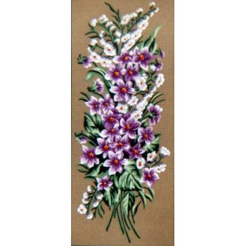 Embroidery Panel "Flowers" dimension 55 x 22 cm 18.628 Gobelin-Diamant
